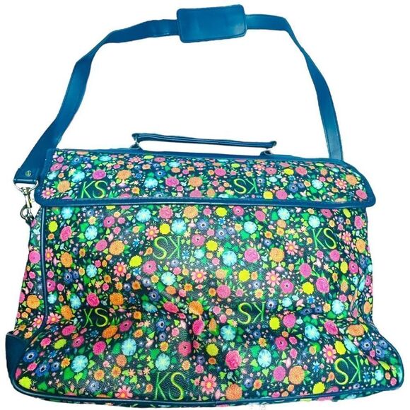 KEN SCOTT Italy Circa 1980s Retro Floral Weekender Convertible Crossbody Duffle - Picture 11 of 15